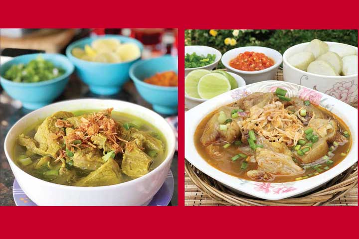 soto daging dan lontong kikil